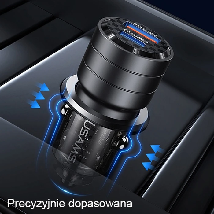 USAMS C36 Car Charger USB-A+USB-C 95W Fast Charge black (US-CC176)
