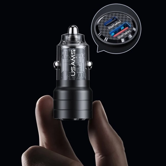 USAMS C36 Car Charger USB-A+USB-C 95W Fast Charge black (US-CC176)