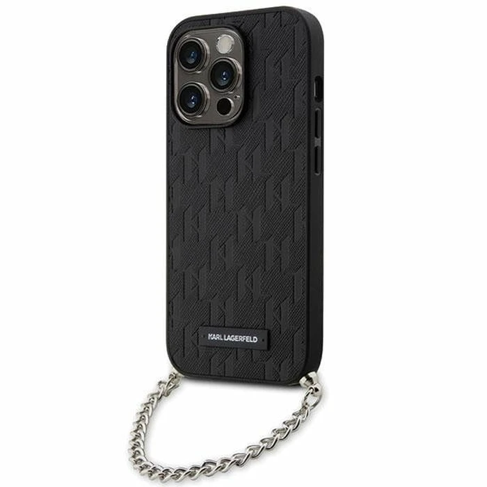Karl Lagerfeld KLHCP14LSACKLHPK iPhone 14 Pro 6.1" Black hardcase Saffiano Monogram Chain