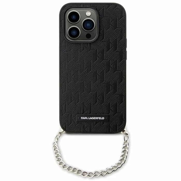 Karl Lagerfeld KLHCP14SSACKLHPK iPhone 14 6.1" Black hardcase Saffiano Monogram Chain