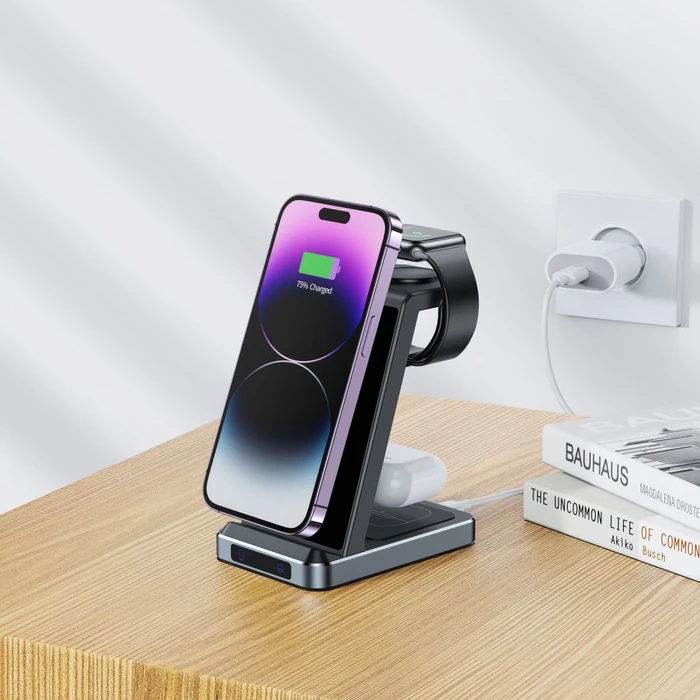Tech-Protect QI15W-A26 3in1 Wireless Charger Black