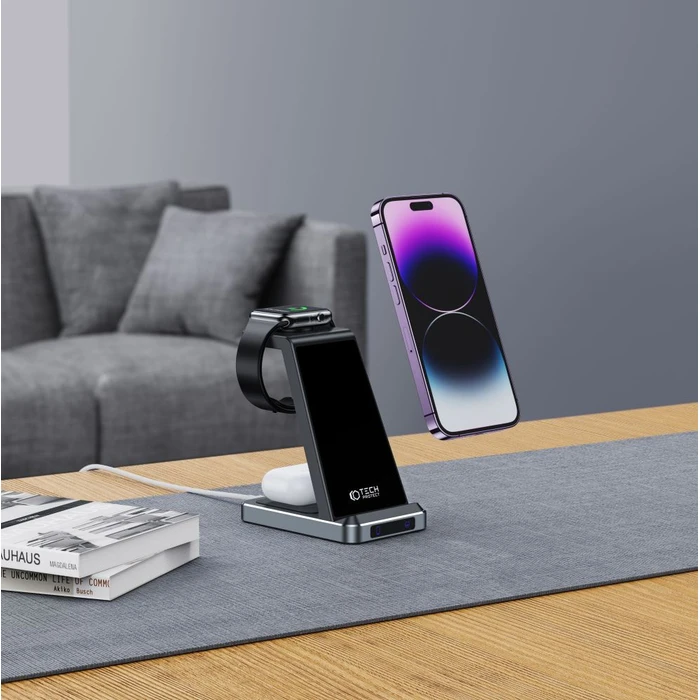 Tech-Protect QI15W-A26 3in1 Wireless Charger Black