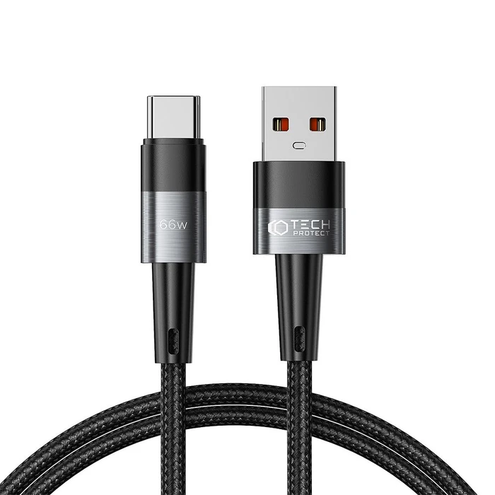 Tech-Protect Ultraboost USB-A/USB-C Cable 66W 6A 100cm Grey