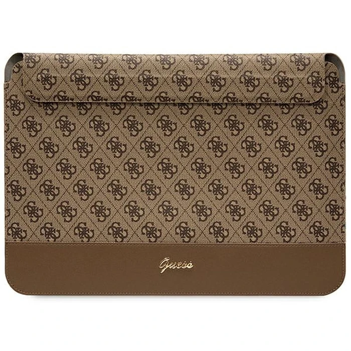Guess Sleeve GUCS14PS4SGW 14 inch brown 4G Stripe Metal Logo