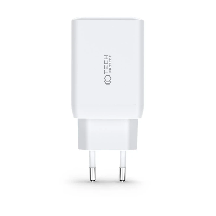 Tech-Protect C65W 3-port Network Charger PD 65W QC 3.0 White