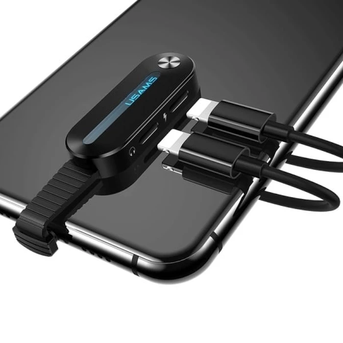 USAMS AU10 US-SJ357 Adapter 2in1 Lightning LED 2xlightning black