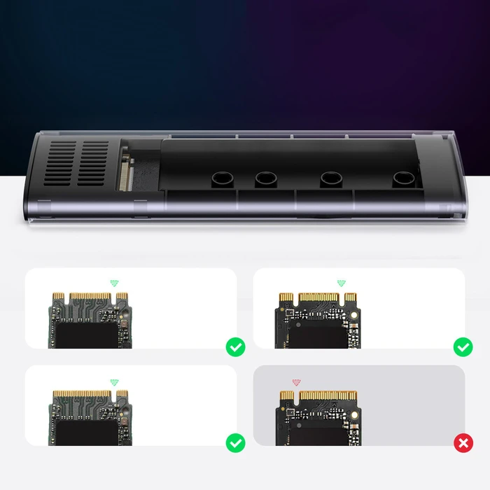 UGREEN CM400 M.2 SSD Enclosure USB 3.2 Gen 2 (SuperSpeed USB 10Gbps) gray