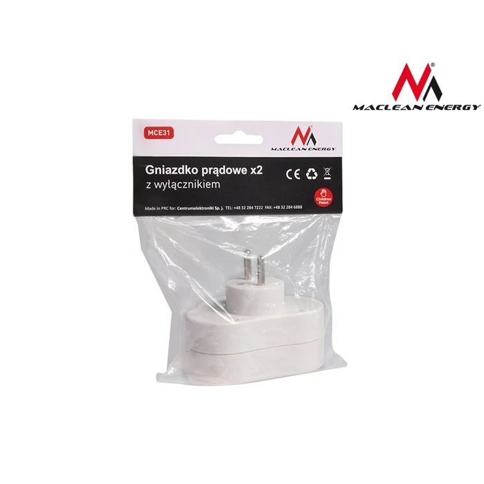 Ταφ Δικτύου Maclean X2 current socket with Energy MCE31 3680W switch