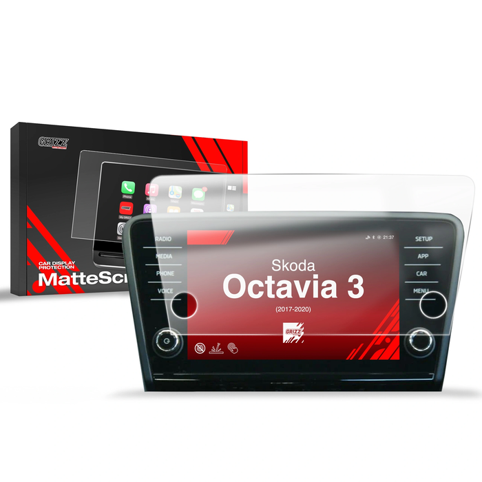 Matte GrizzGlass CarDisplay Protection Skoda Octavia 3 8" Bolero (2017-2020)