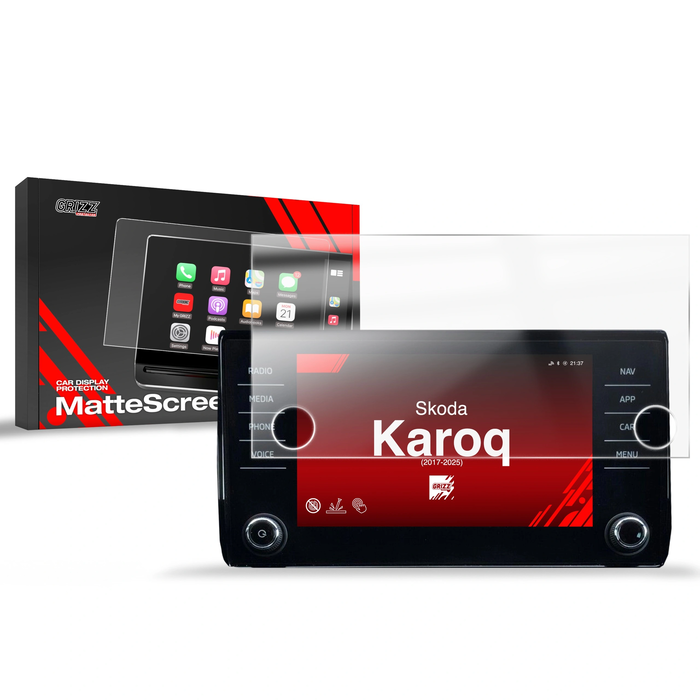 Matte GrizzGlass CarDisplay Protection Skoda Karoq 8" Bolero (2017-2026)