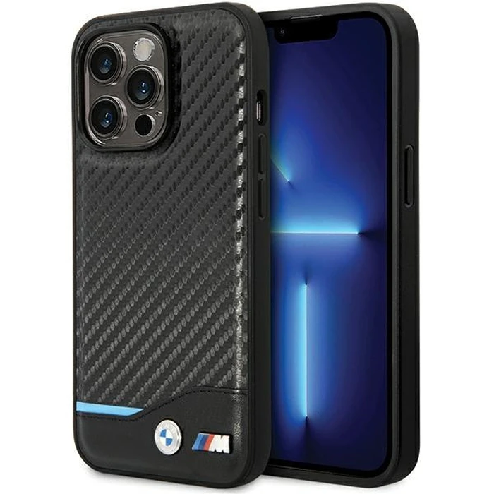 BMW BMHCP13X22NBCK Apple iPhone 13 Pro Max black hardcase Leather Carbon