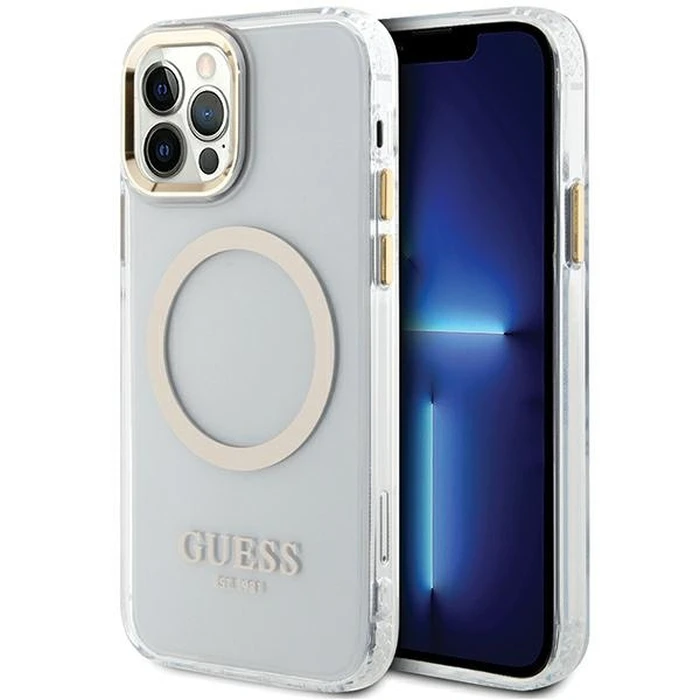 Guess GUHMP12MHTRMD Apple iPhone 12/12 Pro gold hardcase Metal Outline Magsafe