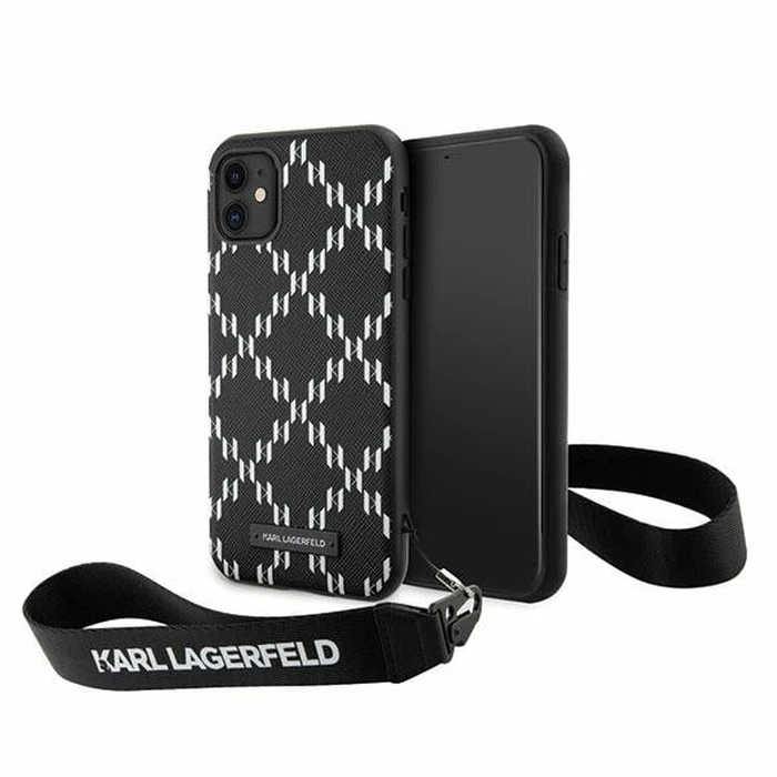 Karl Lagerfeld KLHCN61SAKLMBSK Apple iPhone 11/XR black hardcase Monogram Losange Saffiano