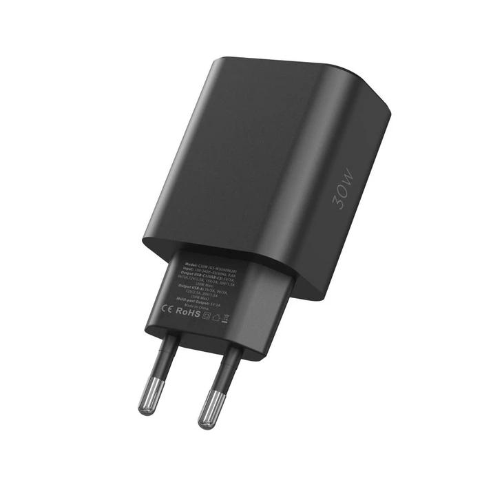 Tech-Protect C30W 3-port Network Charger PD 30W QC 3.0 Black