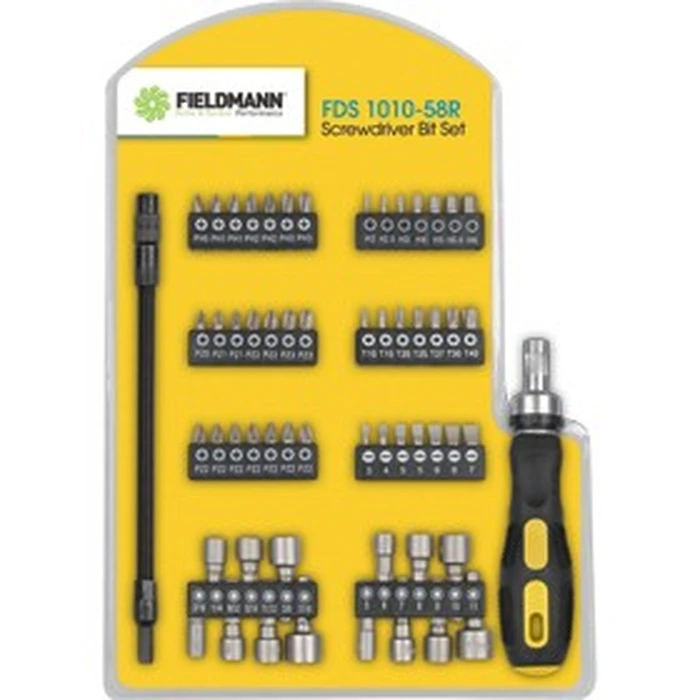 Κατσαβίδια Χειρός Fieldmann FDS 1010-58R Set of 56 bits + ratchet + elastic cap