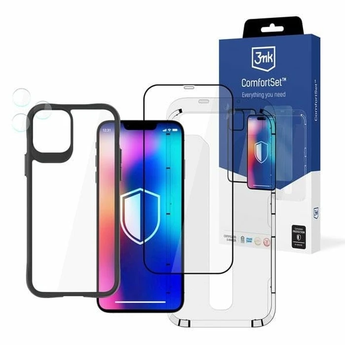 3MK Comfort Set 4in1 Case + Camera Glass + Screen Glass Apple iPhone 12 Pro