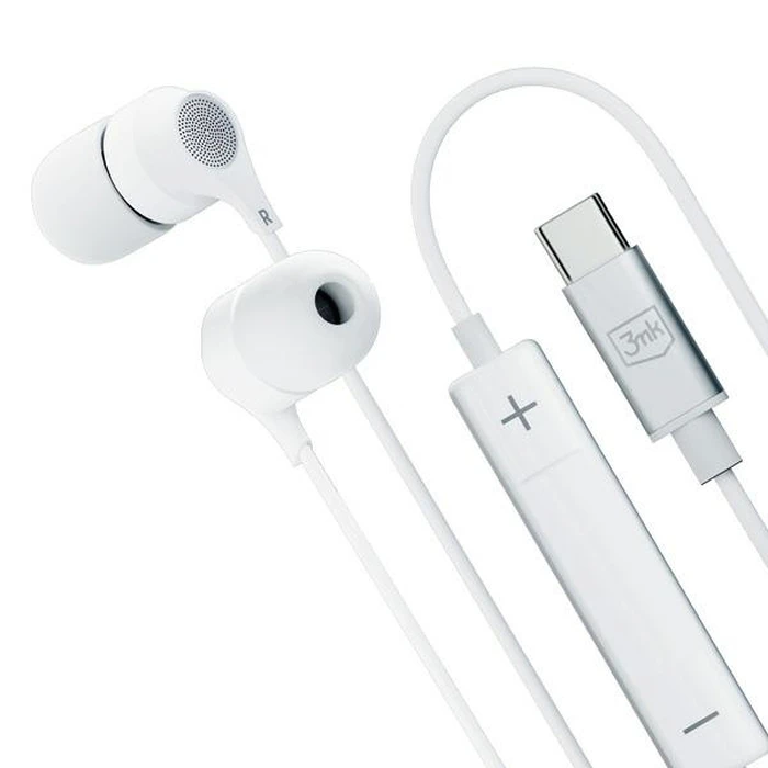 3MK Wired Earphones USB-C white