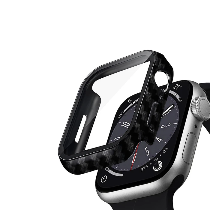 Case + glass Crong Hybrid Watch Case Apple Watch 4/5/6/7/8/9/SE 44/45mm (Carbon)