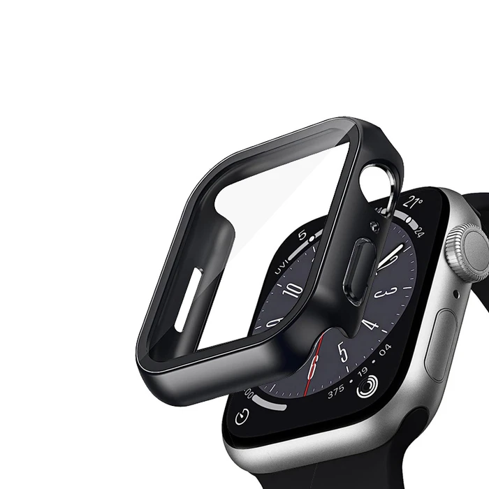 Case + glass Crong Hybrid Watch Case Apple Watch 4/5/6/7/8/9/SE 44/45mm (Black)