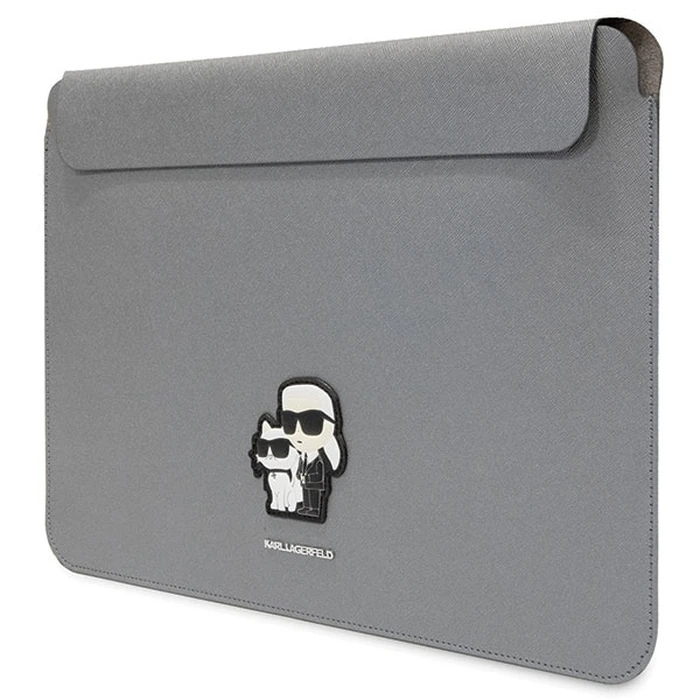 Karl Lagerfeld Sleeve KLCS14SAKCPMG 14 inch silver Saffiano Karl&Choupette