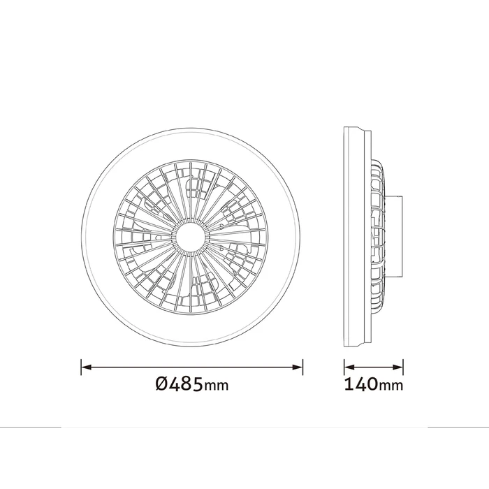 Φωτιστικό-Ανεμιστήρας Avide Whitney 2x24W+15W IR τηλεχειριστήριο