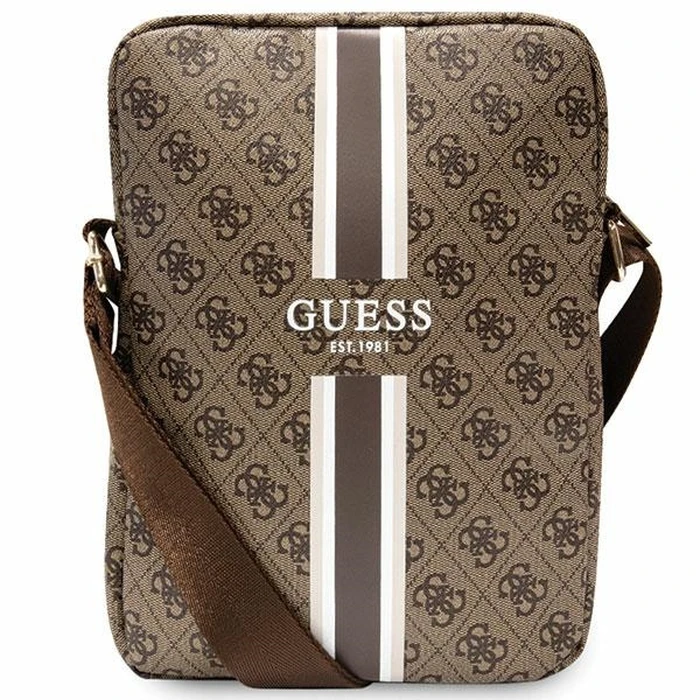 Guess GUTB10P4RPSW 10 inch brwon 4G Stripes Tablet Bag