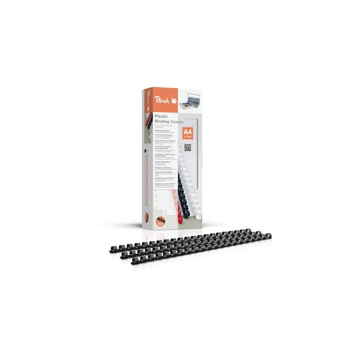 Peach Plastic Binding Combs (Binderücken), Black, 10 mm, 100 pcs, A4, MPN PB410-02