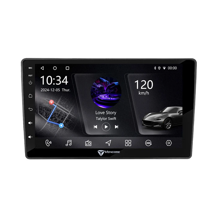 VenCore 3236-10005-0739B Οθόνη Multimedia Android 15 9" IPS PX5S Octa-Core 2GB/32GB με Πρόσοψη, CarPlay, Android Auto για Dacia Duster 2022-2026 – Μαύρη