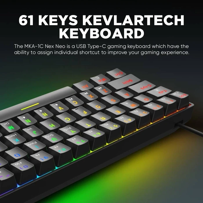 Gaming Πληκτρολόγιο Armaggeddon Mechanical Mka-1C Nex Black Tactile Brown Switch