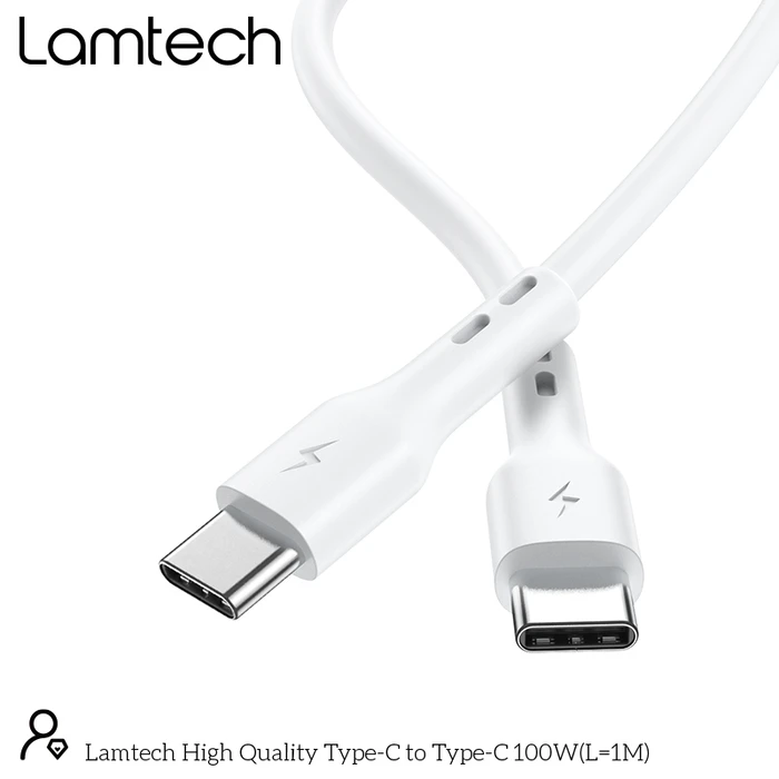 Καλώδιo USB Lamtech Type-C to Type-C 100W FAST CHARGE 1M
