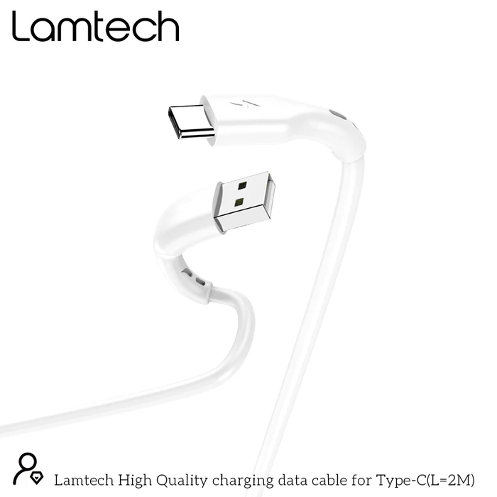 Καλώδιo USB Lamtech Data Type-C 2M WHITE