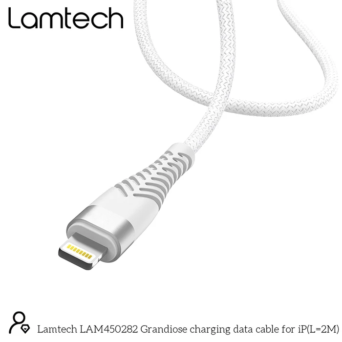 Καλώδιο Lightning Lamtech Lightning to HIGH QUALITY UNBREAKABLE SILVER 2M