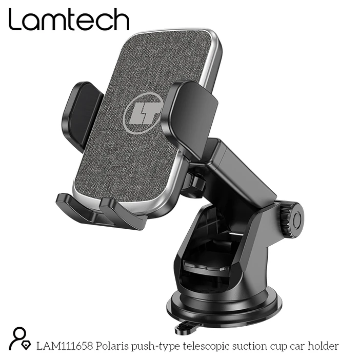 Βάση Κινητού Αυτοκινήτου Lamtech TELESCOPIC SUCTION CUP Black