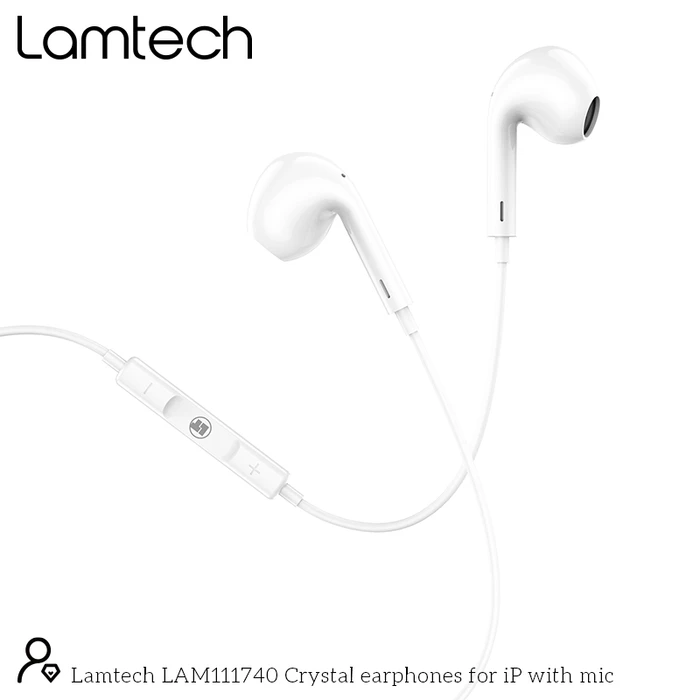 Handsfree Ακουστικά Lamtech Lightning With Microphone WHITE