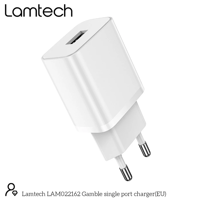 Φορτιστής Πρίζας Lamtech USB Travel Charger 2,1A WHITE