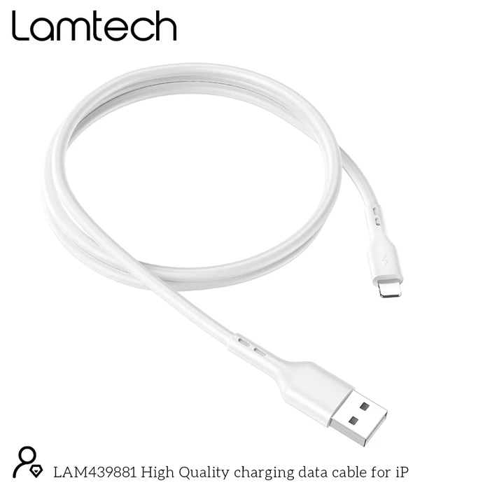 Καλώδια USB Lamtech Charging & Data Lightning 1m White