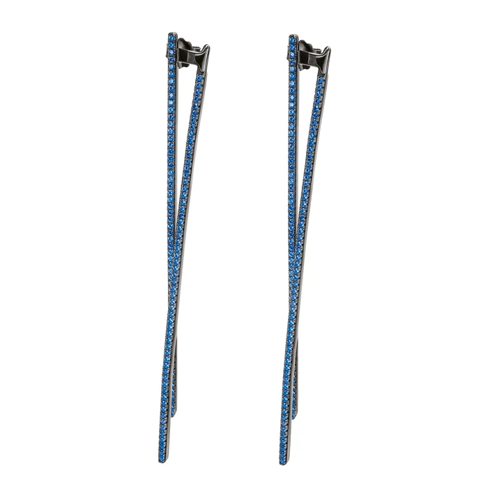 Γυναικεία Σκουλαρίκια Folli Follie 3E16S054Ku (7cm) από Ασήμι Blue