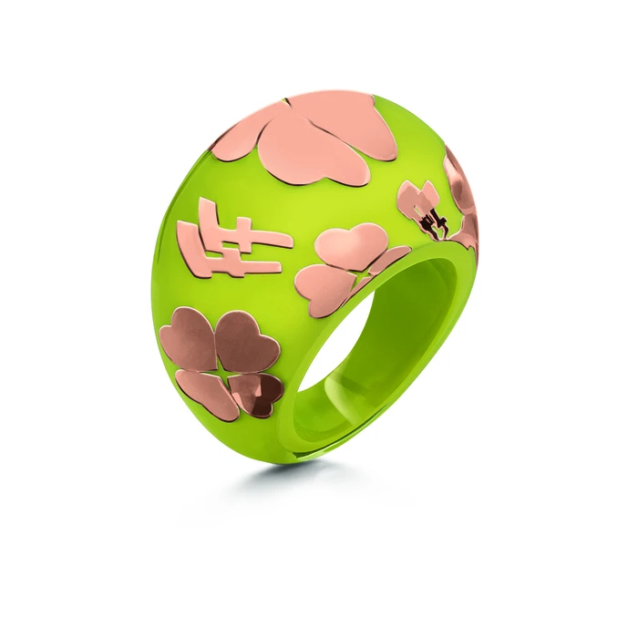 Γυναικείο Δαχτυλίδι Folli Follie 3R0A077Re-52 (52) Plastic Green