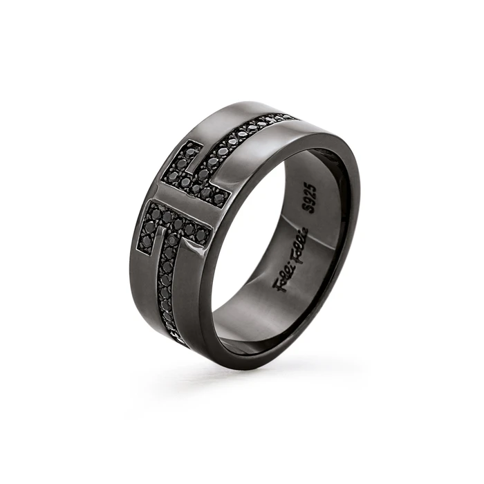 Γυναικείο Δαχτυλίδι Folli Follie 3R18S008K54 (54) από Ασήμι Black