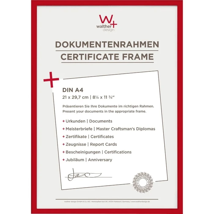 Κορνίζες τοίχου Walther New Lifestyle 21x29,7 Resin red DIN A4 KV130R