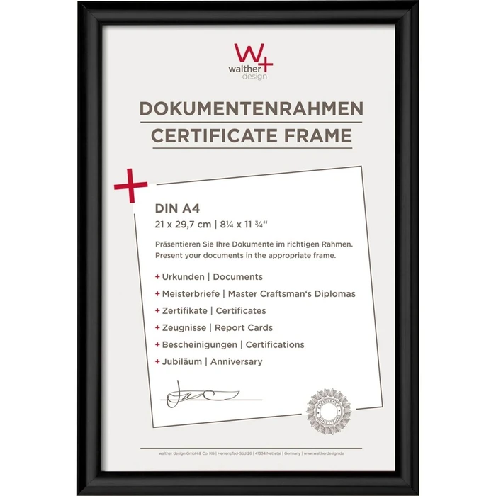 Κορνίζα τοίχου Walther Trendstyle 21x29,7 Resin Black DIN A4 KP130B