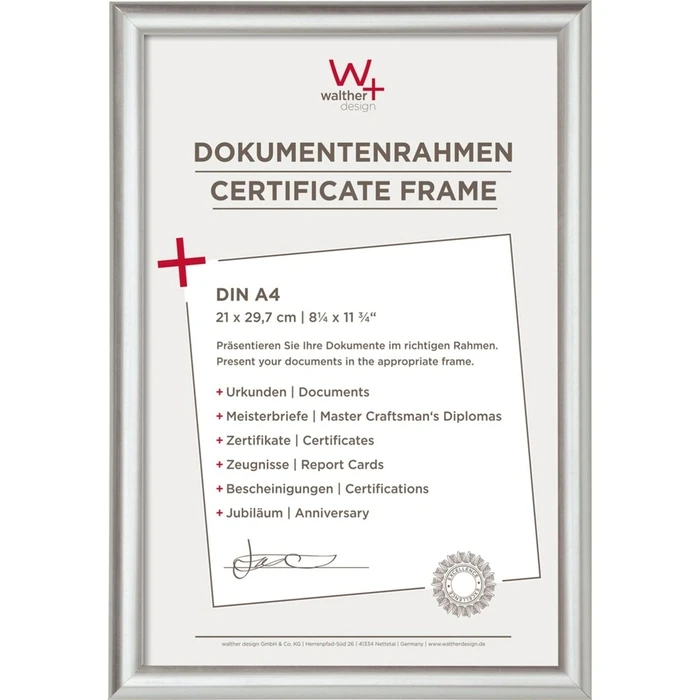 Κορνίζα τοίχου Walther Design Trendstyle KP130S ασημί DIN A4 21 x 29,7 cm