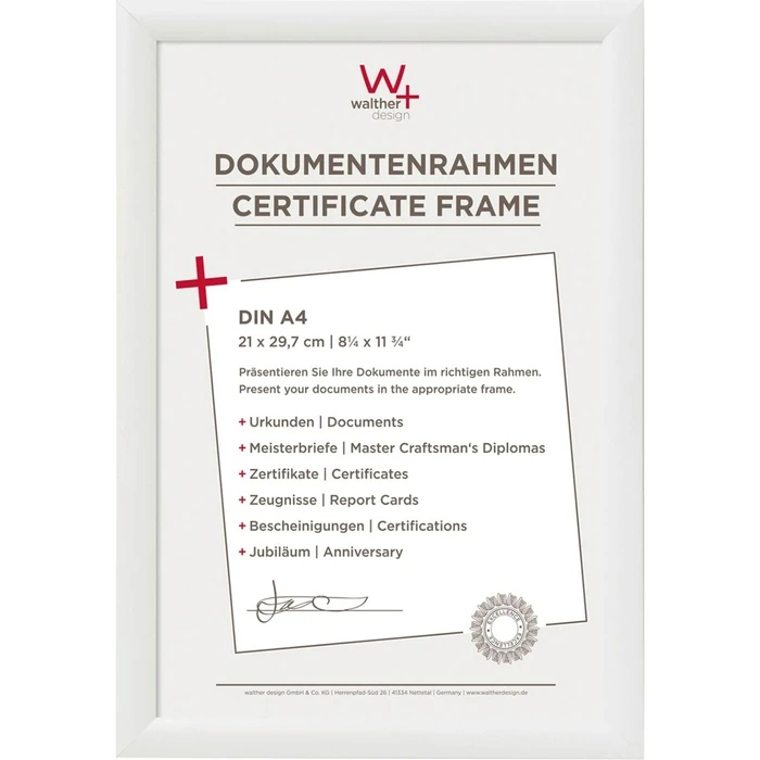 Κορνίζα τοίχου Walther Trendstyle 21x29,7 Resin white DIN A4 KP130W