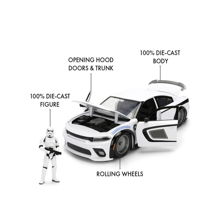Jada Star Wars Storm Trooper Dodge 1:24 - Μινιατούρα/Φιγούρα αυτοκινήτου