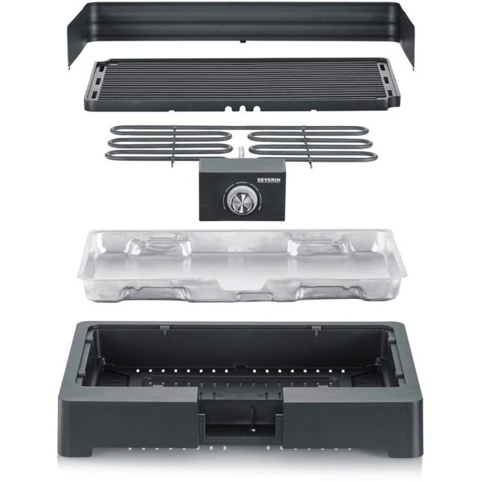 Severin PG 8567 Electric Tabletop Grill / Panini Press, 2200 W, 44.5 x 26 cm, Black