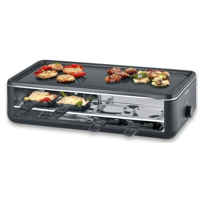 Severin Επιτραπέζια Ηλεκτρική Ψησταριά Raclette Αυλακωτής Πλάκας 1300W με Ρυθμιζόμενο Θερμοστάτη 48x24εκ. RG2365