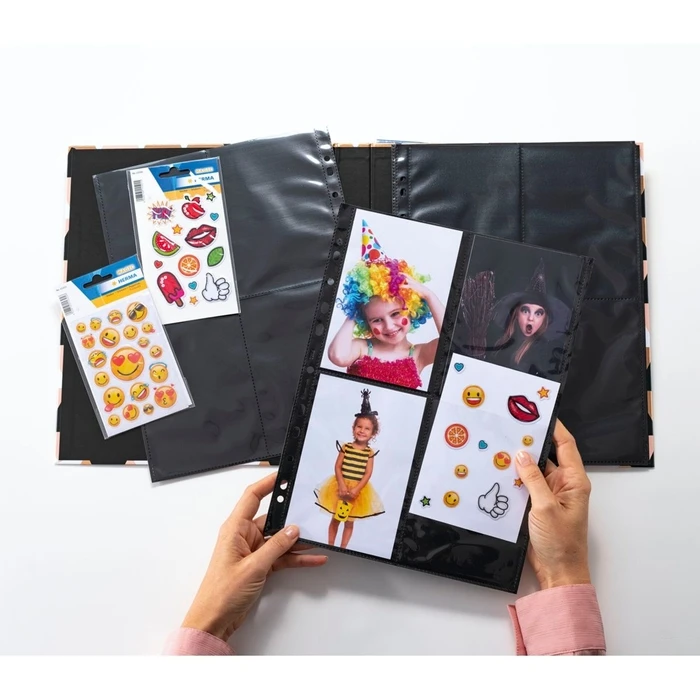 Αρχειοθέτηση φωτογραφιών HERMA Fotophan θήκες φωτογραφιών 10x15cm κάθετες μαύρες 10 φύλλα 7785