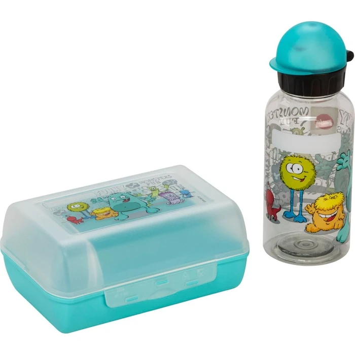 Emsa Παιδικό Σετ Μπουκάλι Νερού 0,4L και Δοχείο Φαγητού Monster