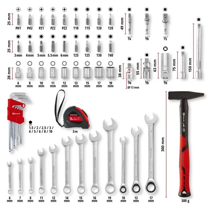Einhell E-CASE 80 el. - Σετ εργαλείων 80 τεμαχίων με βαλίτσα E-Case