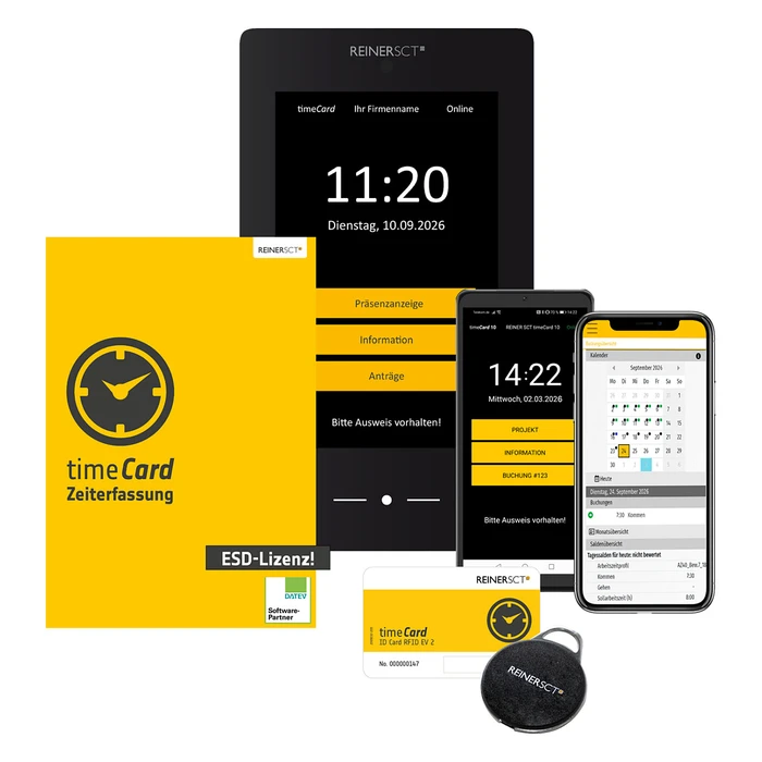 Reiner sct timeCard 10 Ετήσια άδεια χρονομέτρησης για 500 υπαλλήλους